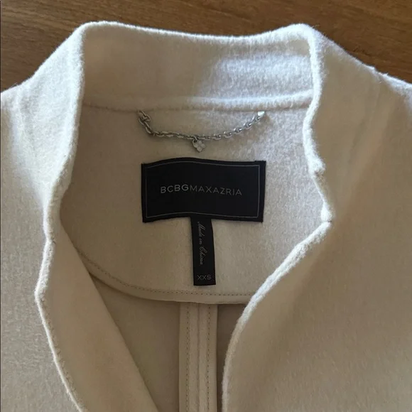 BCBGMaxAzria Cream Zip-Up Long Vest Coat - Picture 2 of 5